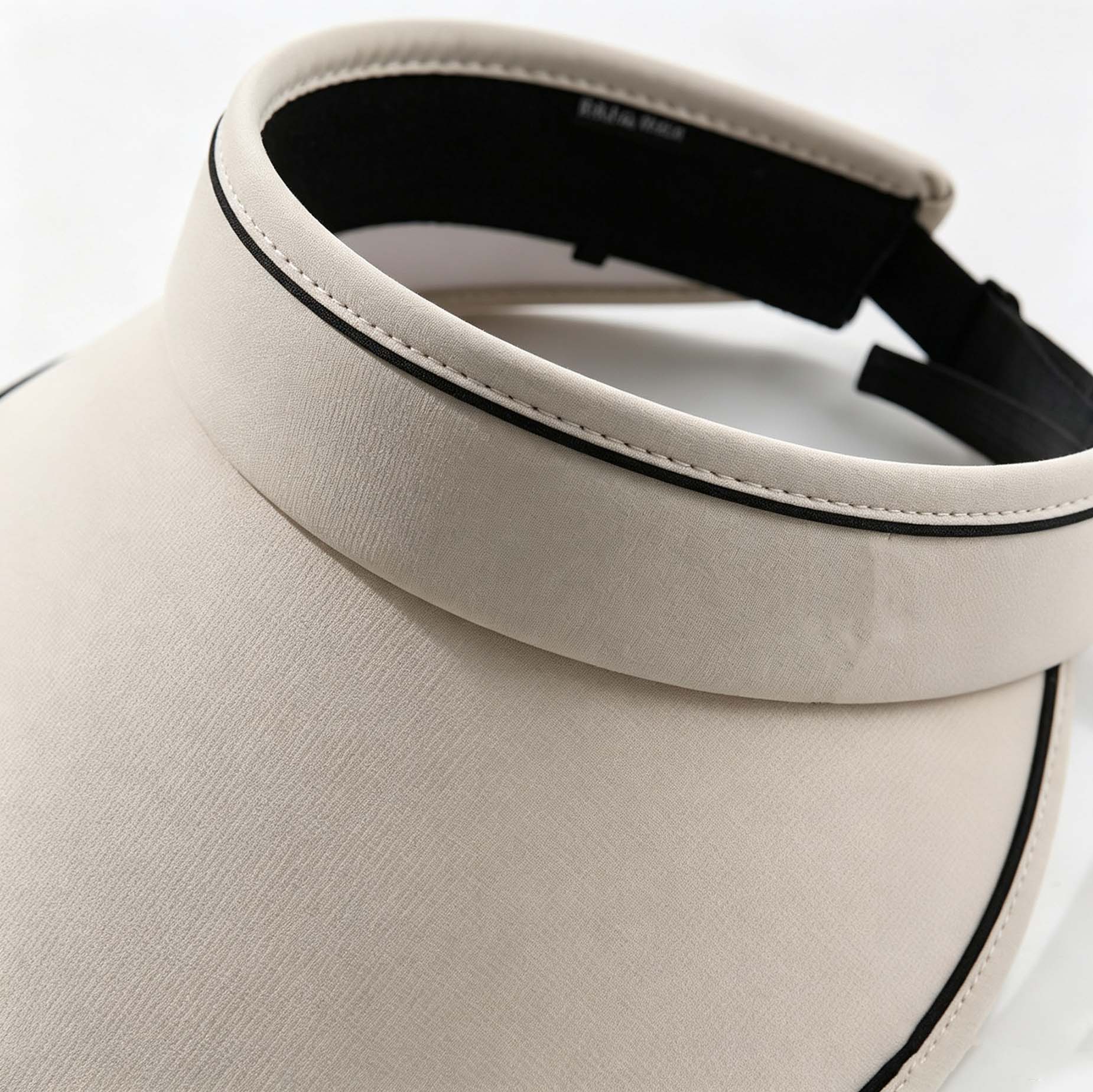 Trimmed Wide Brim Empty Top Sun Visor Hat