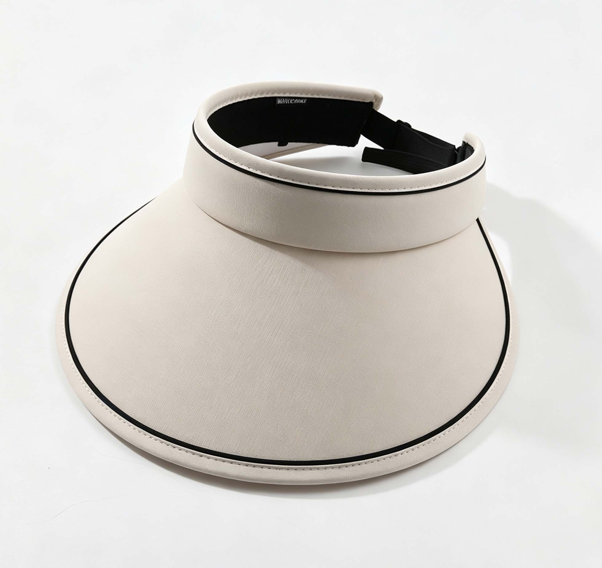 Trimmed Wide Brim Empty Top Sun Visor Hat